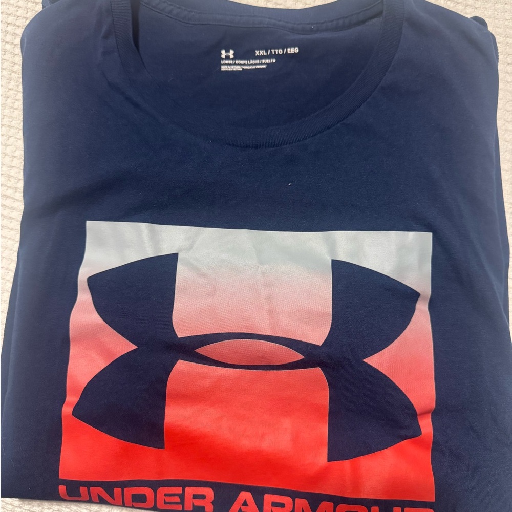 Under Armour Navy and Red Logo T-Shirt